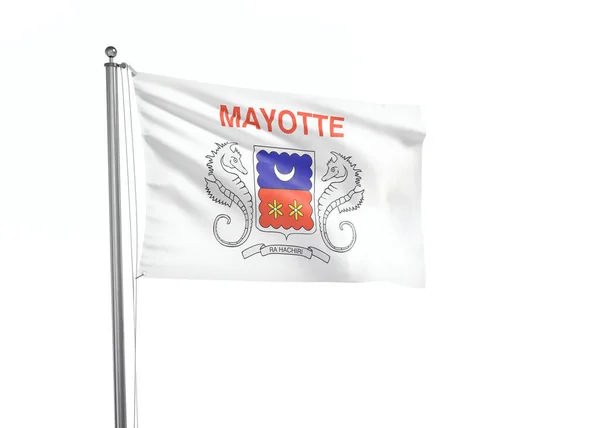 Mayotte Bandeira Isolado Fundo Branco Ilustração — Fotografia de Stock