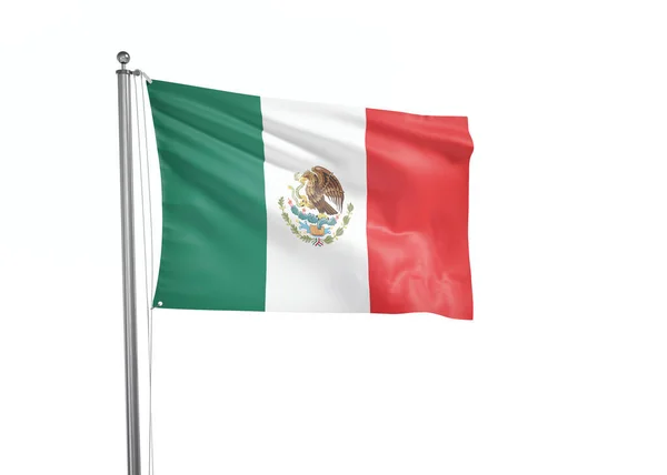Mexikó Zászló Elszigetelt Fehér Háttér Illusztráció — Stock Fotó