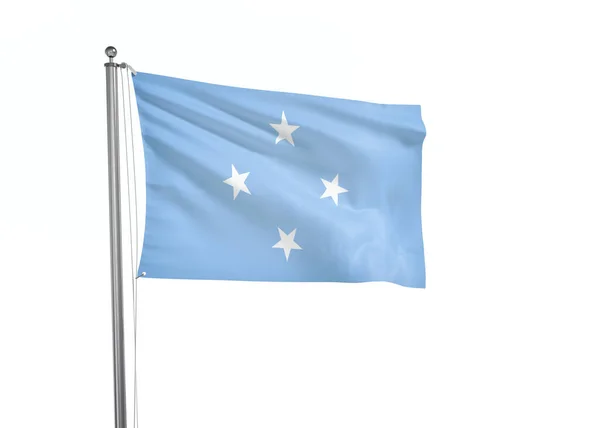 Прапор Мікронезії Виділив Біле Тло Ілюстрацію — стокове фото