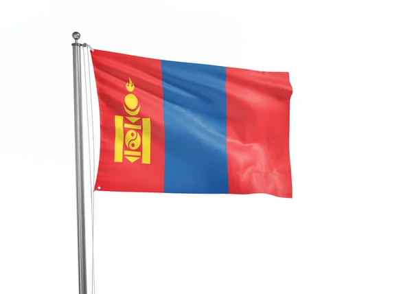 Mongolei Flagge Isoliert Weißen Hintergrund Illustration — Stockfoto