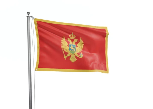 黑山国旗孤立的白色背景3D插图 — 图库照片