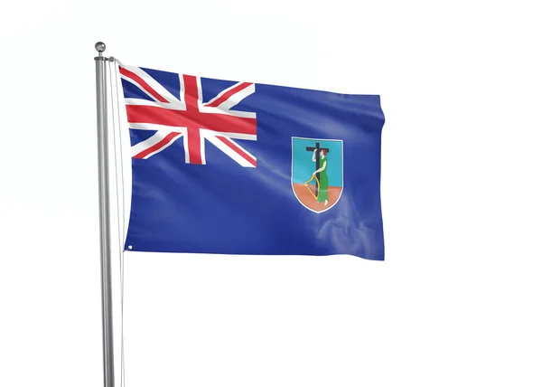 Montserrat Flagga Isolerad Vit Bakgrund Illustration — Stockfoto