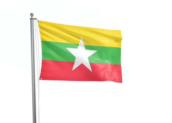Myanmar Flag Isolated White Background Illustration — Stock Photo, Image