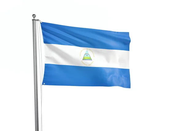 Nicaragua Flagga Isolerad Vit Bakgrund Illustration — Stockfoto