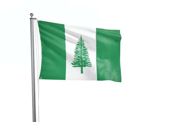 Norfolk Island Vlajka Izolované Bílé Pozadí Ilustrace — Stock fotografie