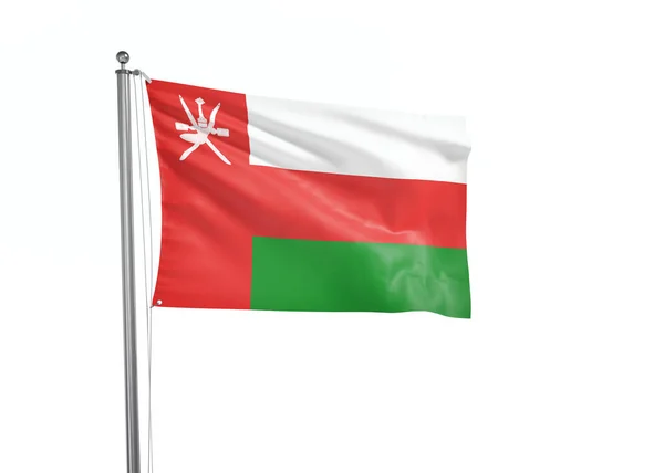 Ománská Vlajka Izolované Bílé Pozadí Ilustrace — Stock fotografie