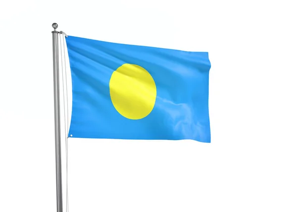 Palau Flagge Isoliert Weißen Hintergrund Illustration — Stockfoto