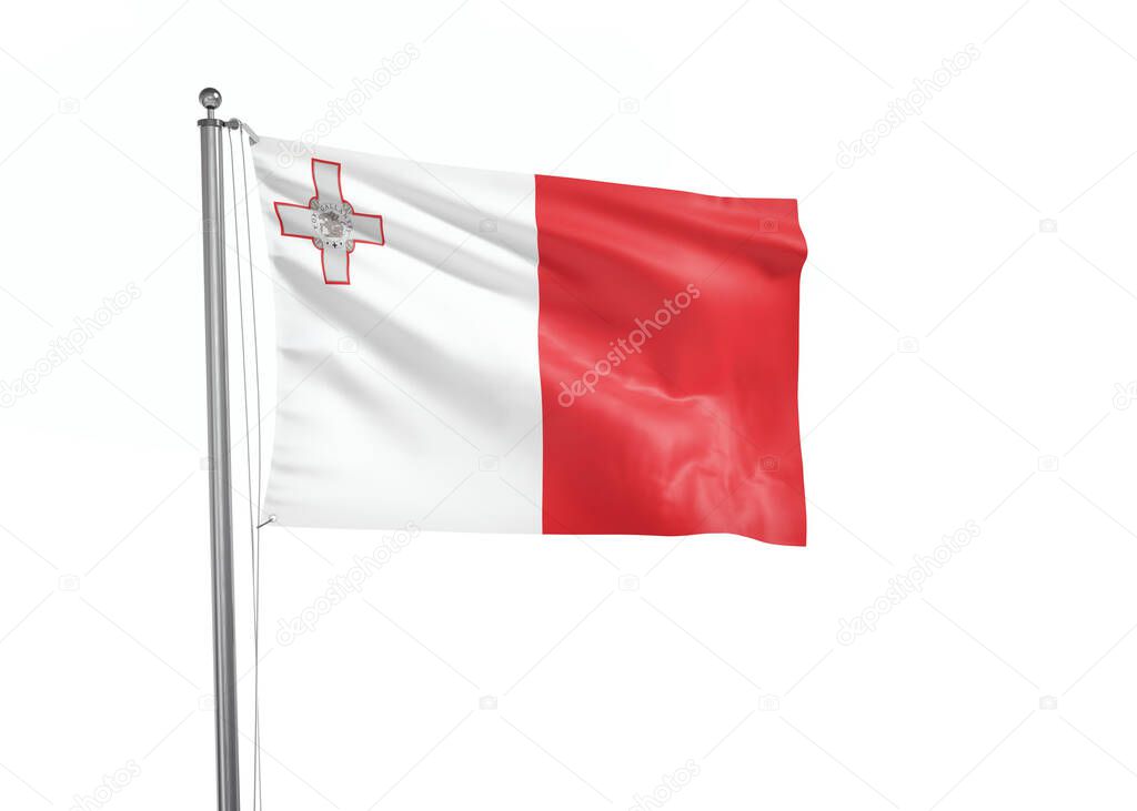 Malta flag isolated white background 3D illustration