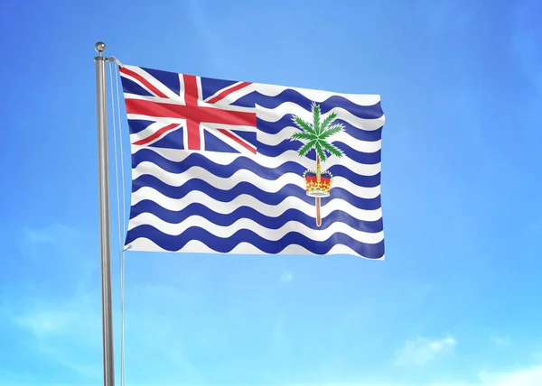 British Indian Territory Vlag Zwaaien Bewolkte Lucht Illustratie — Stockfoto