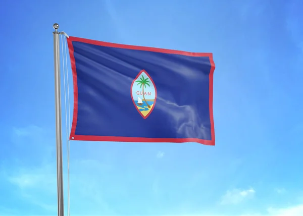 Guam Flag Waving Cloudy Sky Illustration — Stock Photo, Image