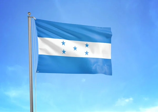 Bandera Honduras Ondeando Cielo Nublado Ilustración — Foto de Stock