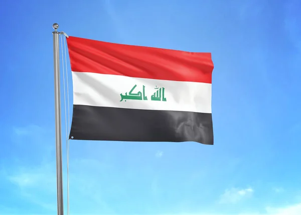 Irak Vlag Zwaaiend Bewolkte Lucht Illustratie — Stockfoto