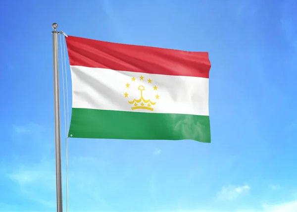 Tadzjikistan Vlag Zwaaiend Bewolkte Lucht Illustratie — Stockfoto