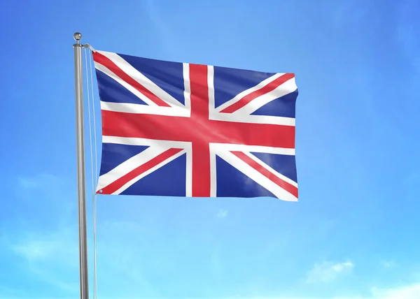 Bandera Del Reino Unido Ondeando Cielo Nublado Ilustración — Foto de Stock