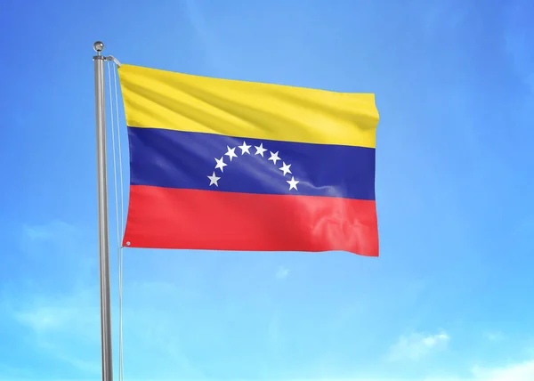 Venezuela Flagge Weht Bewölkten Himmel Illustration — Stockfoto