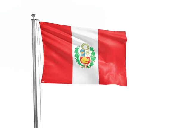 Peru Vlag Geïsoleerde Witte Achtergrond Illustratie — Stockfoto