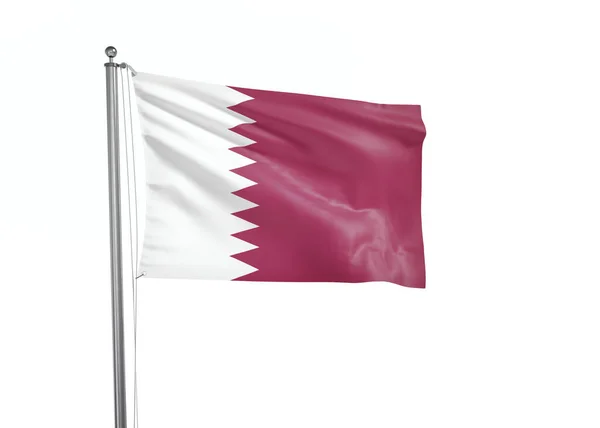 Qatar Bandiera Isolato Sfondo Bianco Illustrazione — Foto Stock