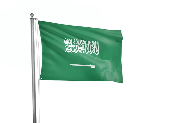 Bandera Arabia Saudita Aislado Fondo Blanco Ilustración —  Fotos de Stock