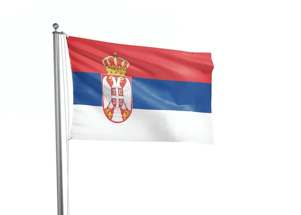 塞尔维亚国旗孤立的白色背景3D插图 — 图库照片