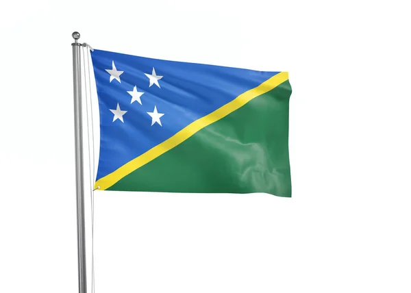 Σημαία Νήσων Σολομώντος Απομονωμένη Λευκό Φόντο Απεικόνιση — Φωτογραφία Αρχείου