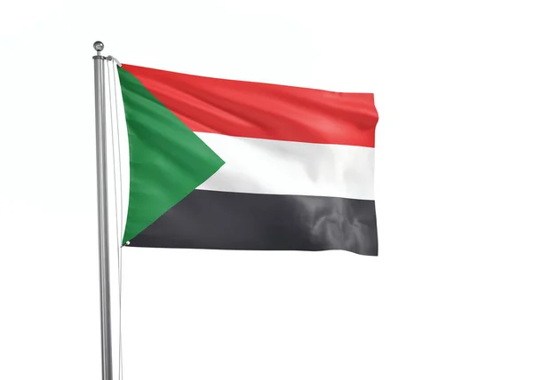 Sudan Flagge Isoliert Weißen Hintergrund Illustration — Stockfoto