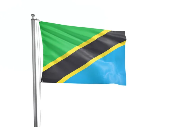 Флаг Танзании Изолированный Белый Фон Иллюстрация — стоковое фото