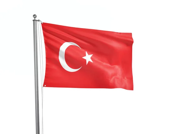 Turkiet Flagga Isolerad Vit Bakgrund Illustration — Stockfoto