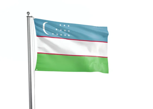 Oezbekistan Vlag Geïsoleerde Witte Achtergrond Illustratie — Stockfoto