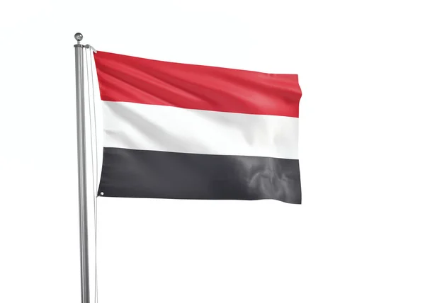 Jemenská Vlajka Izolované Bílé Pozadí Ilustrace — Stock fotografie