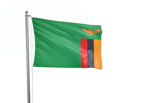 Bandera Zambia Fondo Blanco Aislado Ilustración — Foto de Stock