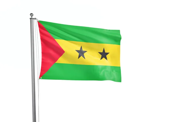 Sao Tomé Principe Bandiera Isolato Sfondo Bianco Illustrazione — Foto Stock