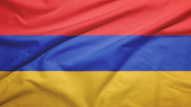 Kumaş dokusunda Ermenistan bayrağı sallıyor