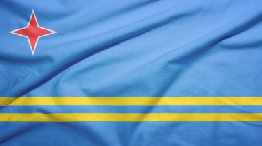 Kumaş dokusunda Aruba dalgalanan bayrak