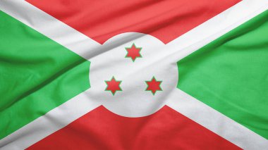 Kumaş dokusunda Burundi bayrağı sallıyor