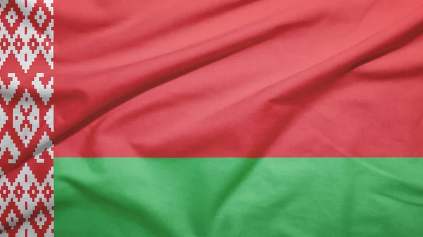 生地の質感にベラルーシの旗を振って — ストック写真