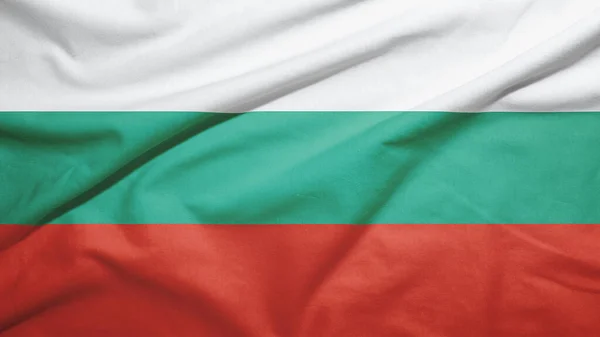 Bulgarije Zwaaiende Vlag Weefseltextuur — Stockfoto
