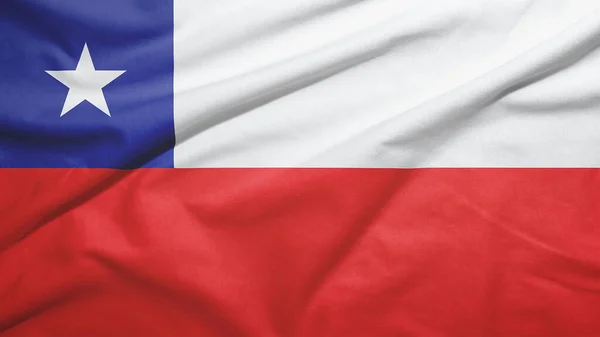 Chile Ondeando Bandera Sobre Textura Tela —  Fotos de Stock