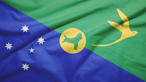 Christmas Island Lengő Zászló Szövet Szerkezetét — Stock Fotó