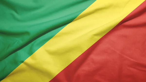 Congo Sventola Bandiera Sulla Struttura Del Tessuto — Foto Stock