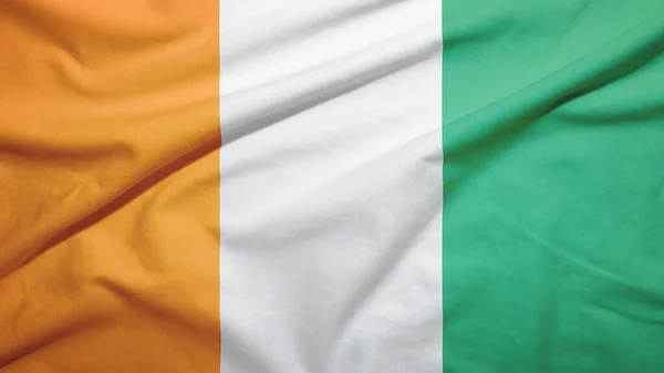 Cote Ivoire Ivory Coast Waving Flag Fabric Texture — Stock Photo, Image