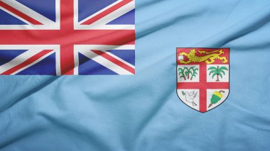 Kumaş dokusunda Fiji bayrağı sallıyor