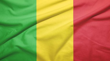 Kumaş dokusunda bayrak sallayan Mali