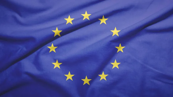 Європейський Союз Махає Прапором Тканині — стокове фото