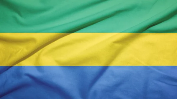 Gabon Kumaş Dokusunda Bayrak Sallıyor — Stok fotoğraf