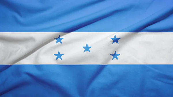 Honduras Viftar Flagga Tyget Textur — Stockfoto