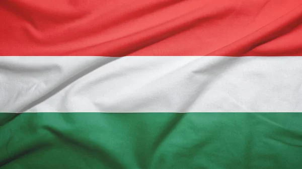 Угорщина Махає Прапором Тканині — стокове фото