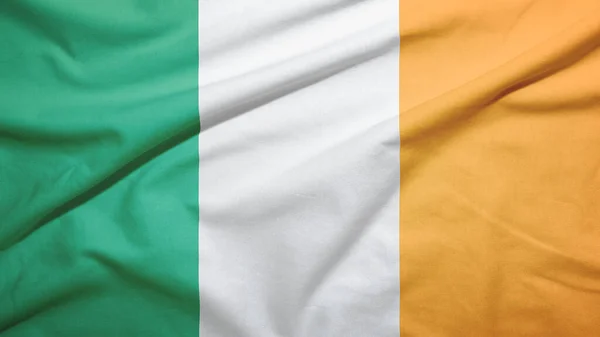 Ireland Waving Flag Fabric Texture — Stock Photo, Image
