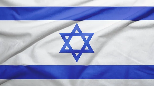 Israel Ondeando Bandera Sobre Textura Tela — Foto de Stock