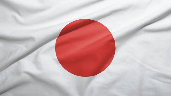 Jepang Melambaikan Bendera Pada Tekstur Kain — Stok Foto