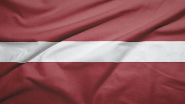 Latvia Waving Flag Fabric Texture — Stock Photo, Image